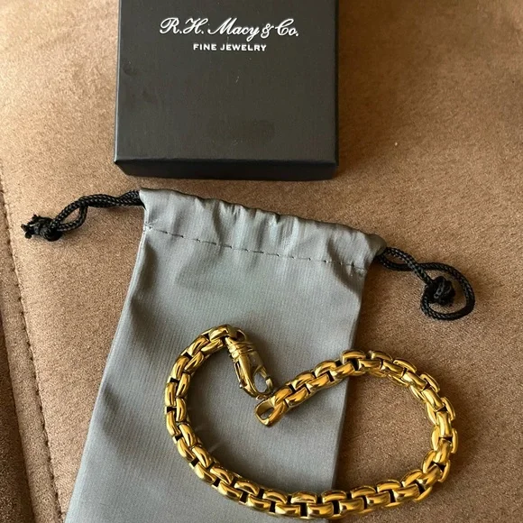 Macy's Accessories Mens Fine Jewelry Bracelet 825 Inches Gold